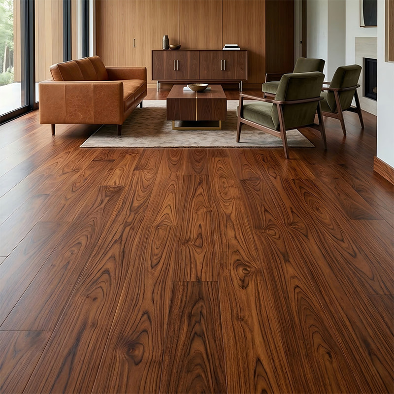 Pavimenti in stile acacia dorata, variante rustica