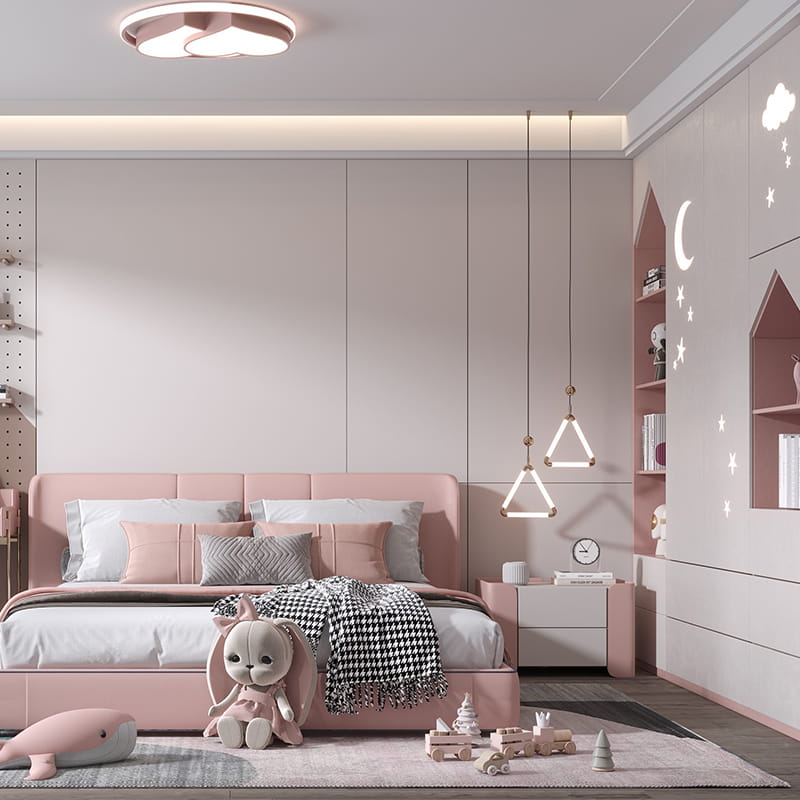 Camera per ragazze su misura minimalista curva francese Starlight Creamy
